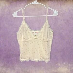 Pink republic white lace cami